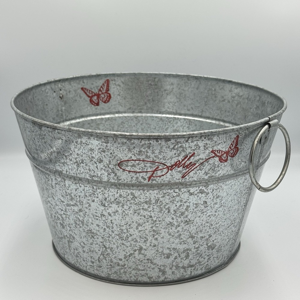 Dolly Parton 12" Red Metal Bucket